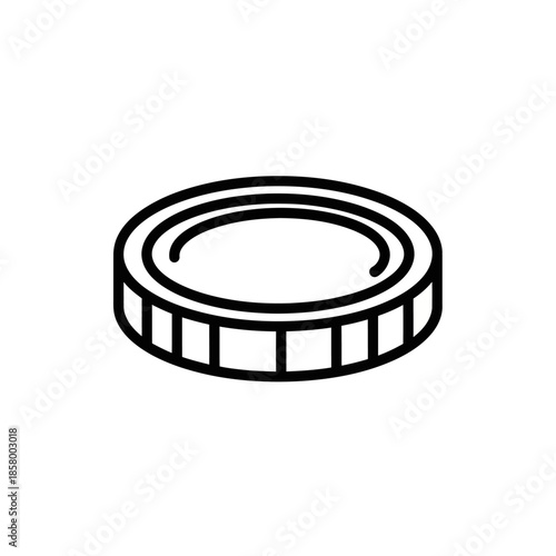 Close-up of a single hockey puck for ice hockey game or sports equipment