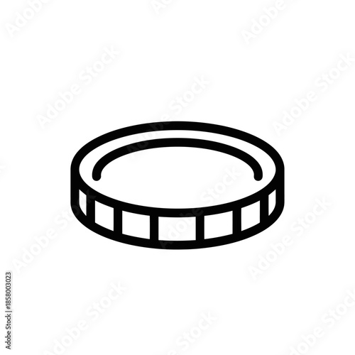 Close-up of a Single Silver Coin on White Background for Financial and Business Use