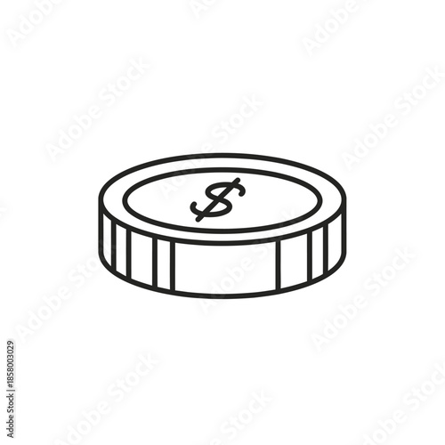 Close-up of a Coin with a Dollar Sign for Financial and Investment Concepts