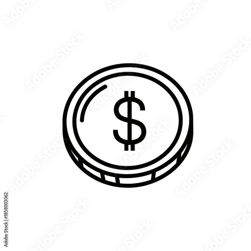 Close-Up of a Coin with Dollar Sign for Financial and Investment Themes