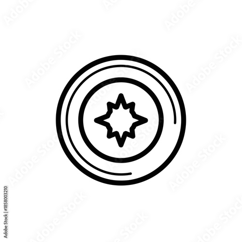 Close-Up View of a Wooden Screw Head for Construction or Craft Projects