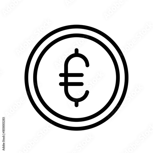 Euro Currency Coin Illustration for Financial and Economic Concepts