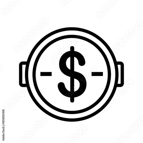 Financial Security Concept Illustration with Dollar Sign Inside a Safe Vault Door