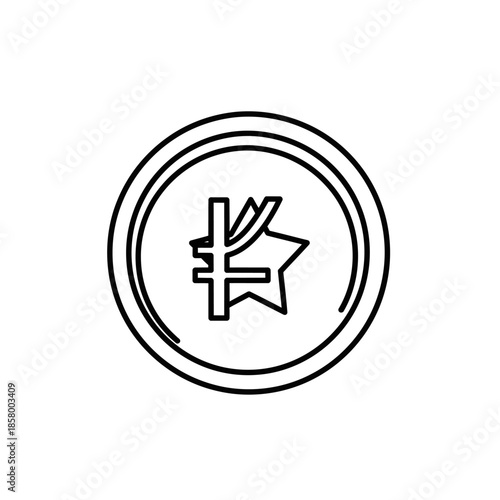 Minimalist Black and White Coin Icon for Financial and Banking Visuals