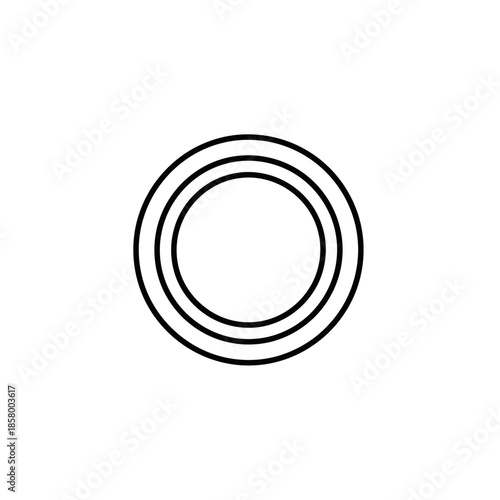 Minimalist Black and White Circular Icon for Design and Branding