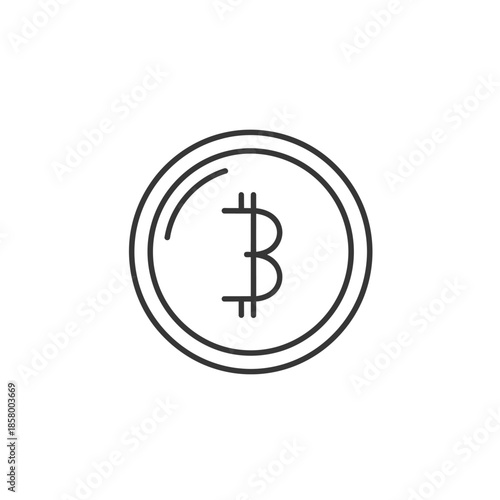 Minimalist Line Art Bitcoin Coin Illustration for Digital Currency Concepts