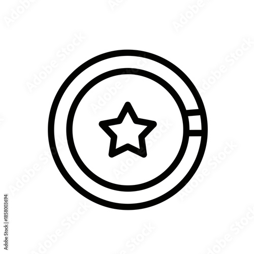 Minimalist Coin with Star Symbol for Financial or Digital Economy Themes