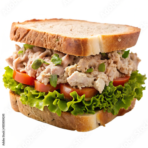 Chicken Salad Sandwich With Lettuce And Tomato On Bread