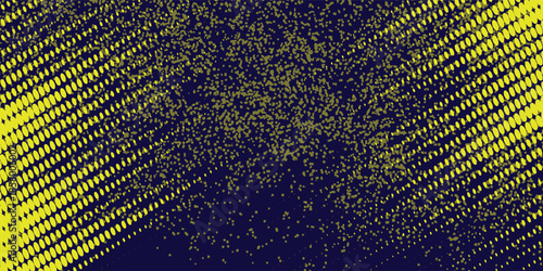 Yellow halftone on blue background. eps 10
