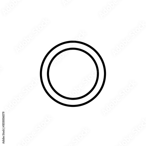 Simple Circular Icon with Thick Outlines for User Interface Design