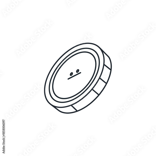 Simple Coin with Neutral Face Illustration for Financial and Banking Concepts