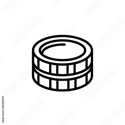 Stylized Coin Icon Illustration for Financial and Banking Themes
