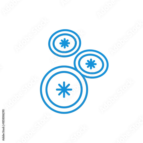 Abstract Blue Coin Icons Collection for Financial and Digital Concepts