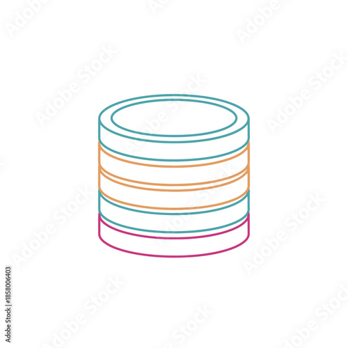 Colorful Decorative Stack of Modern Discs for Creative Design Use