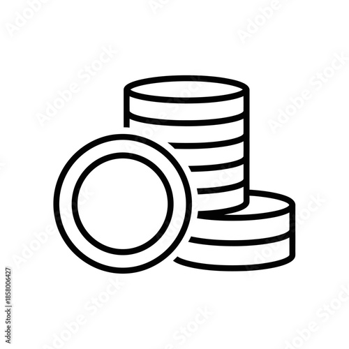 Digital Coin Stack Illustration for Financial and Cryptocurrency Concepts