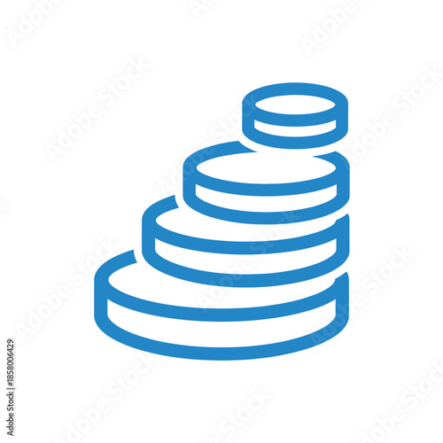 Digital Coin Stack Icon for Financial and Cryptocurrency Concepts