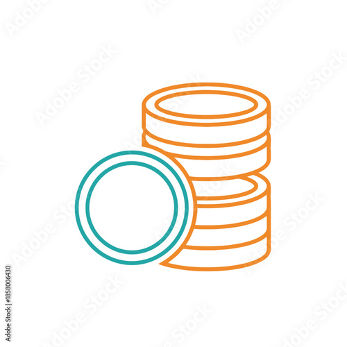 Digital Coin Stack Illustration for Financial Growth and Investment Themes