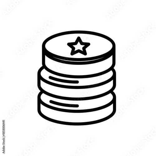 Digital Coins Stack Icon, Cryptocurrency and Financial Technology Illustration