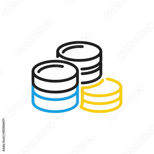 Financial Coins Illustration for Digital Currency and Banking Concepts