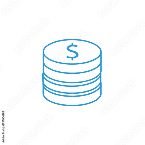 Financial Growth and Investment Concept Illustration with Coin Stack and Dollar Sign