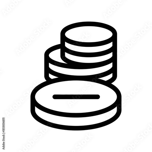 Minimalist Coin Stack Illustration for Financial and Investment Concepts
