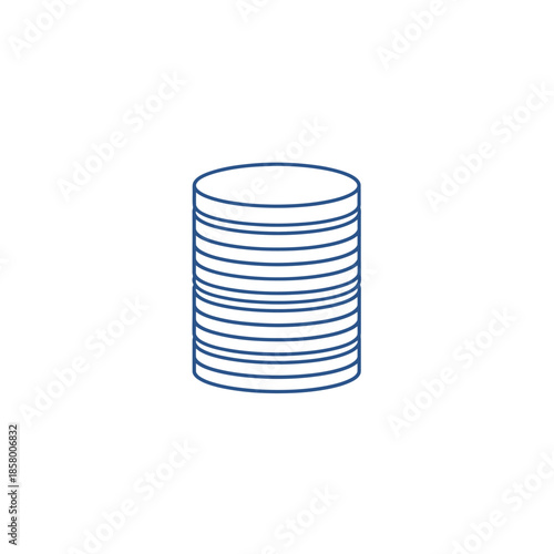 Minimalist Data Storage Icon for Cloud Computing and Digital Archives