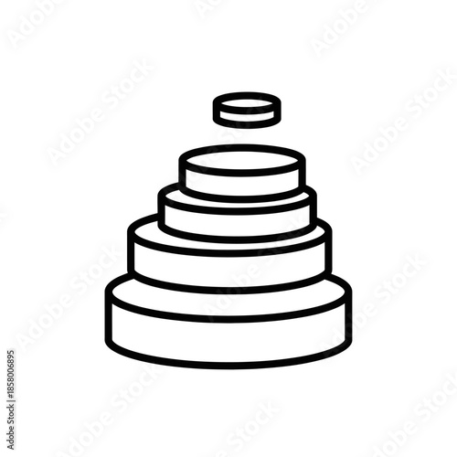 Minimalist Illustration of a Stacked Coin Pyramid for Financial Growth and Investment Concepts