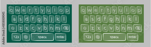 Two Green Keyboard Layouts on a White Background keys