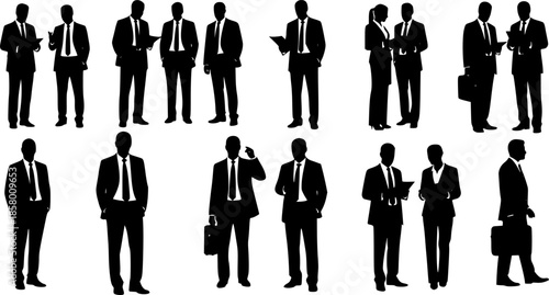 Business people, set of vector silhouettes
