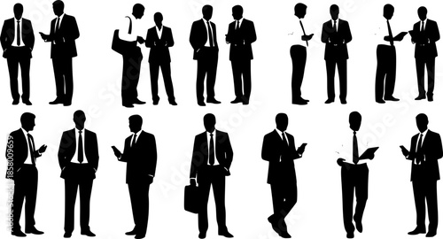 Business people, set of vector silhouettes
