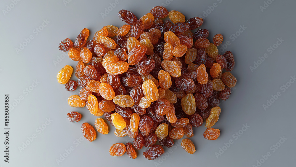 Obraz premium pile of raisins isolated on concrete stone background
