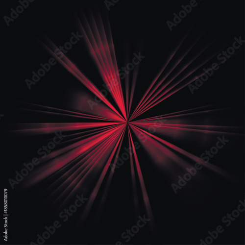 Red spotlights. Abstract rays of light