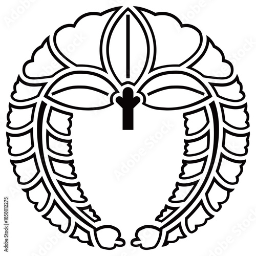 	家紋です。陰下がり藤といいます。