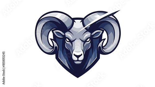 Vector Illustration of Ram Head Logo Design.
