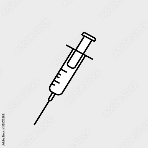 Injection symbol icon isolated. Simple Vaccine Sign.