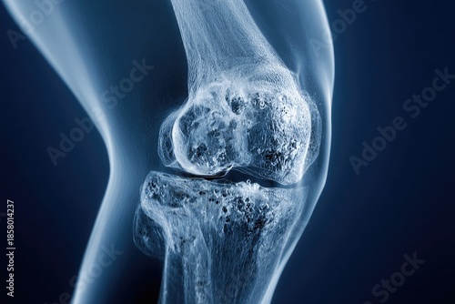 X-ray of a diseased knee joint
