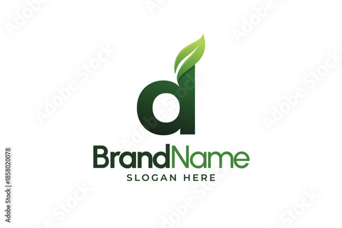 Modern Letter D leaf logo. Alphabetic leaves logo template. Organic shape logo for herbal company. Initial D leaf symbols. Eco company icon template. Green Nature logo. Initial sign for clinic company