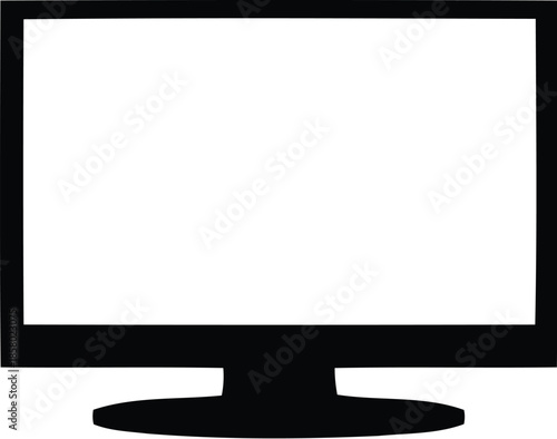 Stylish Black Monitor with Blank Screen for Digital Content