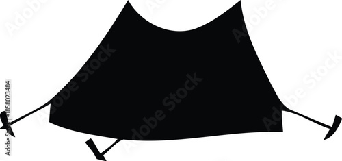 Stylish Black Tent Icon for Outdoor Adventures