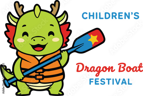 Children's Duanwu  Dragon Boat Festival Cartoon Dragon