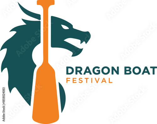 Bold Duanwu  Dragon Boat Festival Paddle Race Vector Artwork