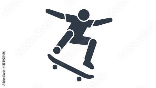 Skateboarder Performing Trick on Board.