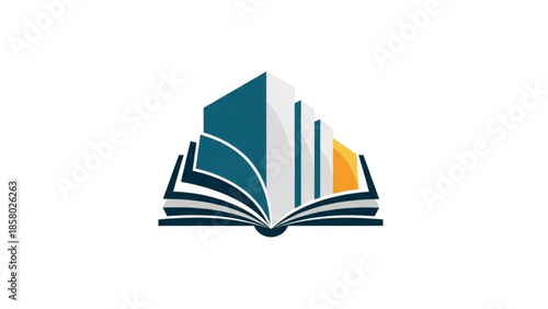 Open book with colorful pages turning, symbolizing knowledge and learning, education and growth