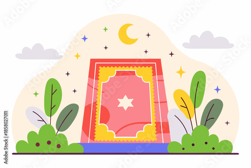 Illuminated star in a celestial garden