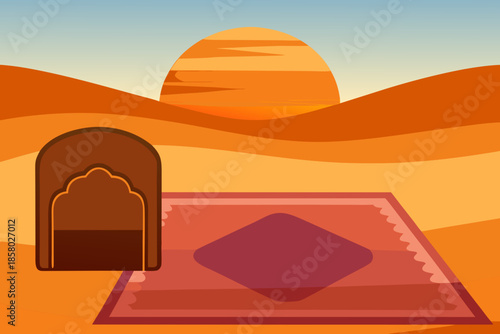 Desert prayer scene
