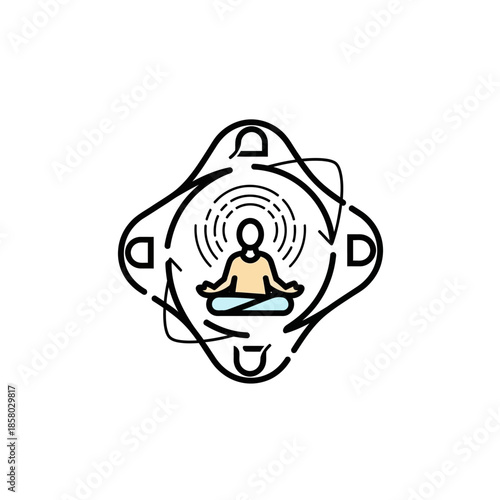 Person Meditating in a Zen State of Mind.