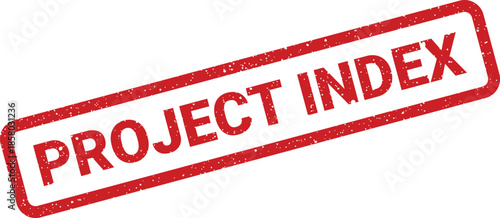 Distressed red rectangular stamp impression asking to index a project, guiding data organization and retrieval efforts