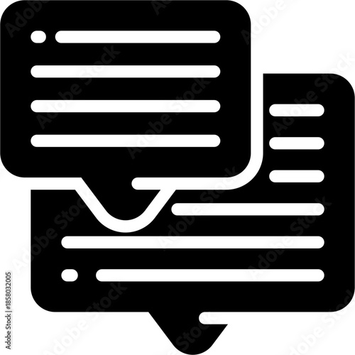 chat glyph icon. Strong and solid vector icon for websites, mobile interfaces, presentations, and visual branding. High quality and easy to edit.