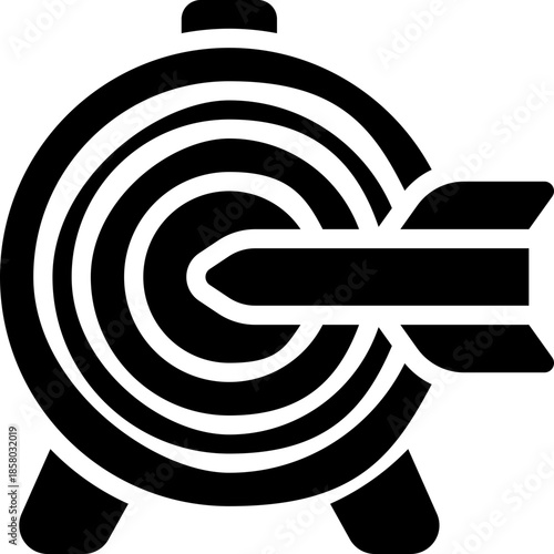 target glyph icon. Strong and solid vector icon for websites, mobile interfaces, presentations, and visual branding. High quality and easy to edit.