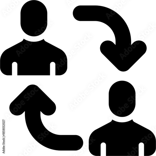 exchange glyph icon. Strong and solid vector icon for websites, mobile interfaces, presentations, and visual branding. High quality and easy to edit.